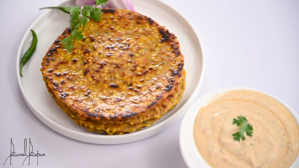 Moong Dal Paratha Chilli Garlic Raita