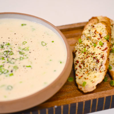 Potato Soup, Cheese Toast
