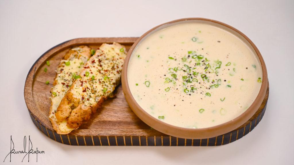 Potato Soup, Cheese Toast
